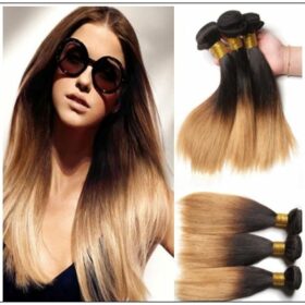 3 Bundle Brazilian Ombre Straight Premium Human Hair Weave