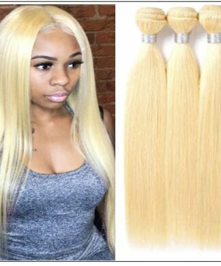 3 Bundles Straight Weave Blonde Hair Extension img-min