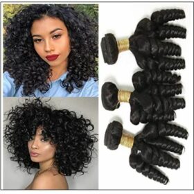 3 Bundles Virgin Remy Hair Short Curly Weave Unprocessed Human Hair