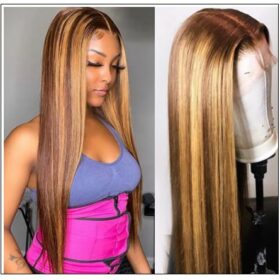 13x4 Straight Honey Blond Ombre Color Highlight 150 Lace Front