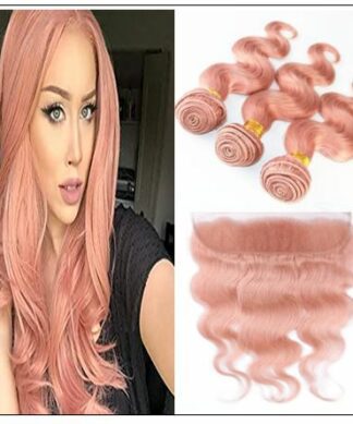 Rose Gold Body Wave With Lace Frontal img-min