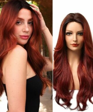Brownish red Wig-Long Straight 1