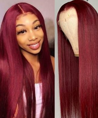 Burgundy lace front wig 1