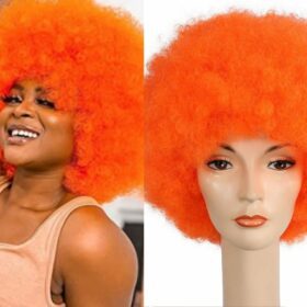 Orange Afro Wig kinky Curly 100 Virgin Hair 150 Density