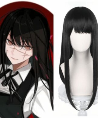 Black anime wig-long straight 1