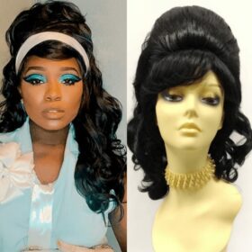 The Black Beehive Wig Long Curly With 100 Virgin Hair And 150