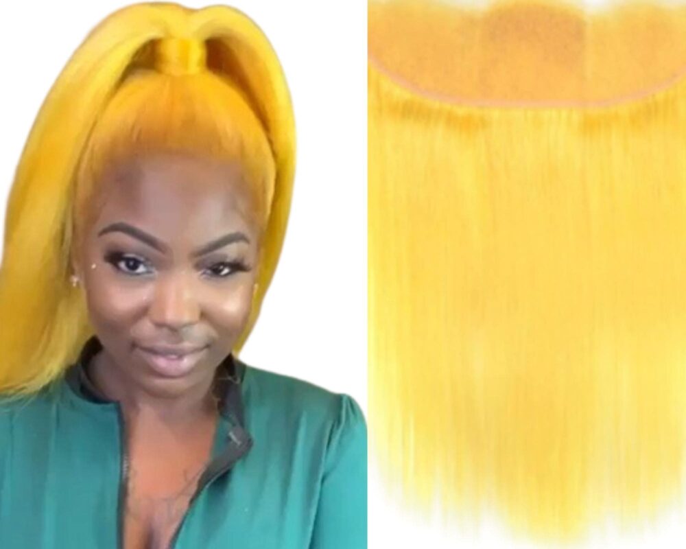 Straight Hair Ponytail His Particular Product Features A Yellow Color ...